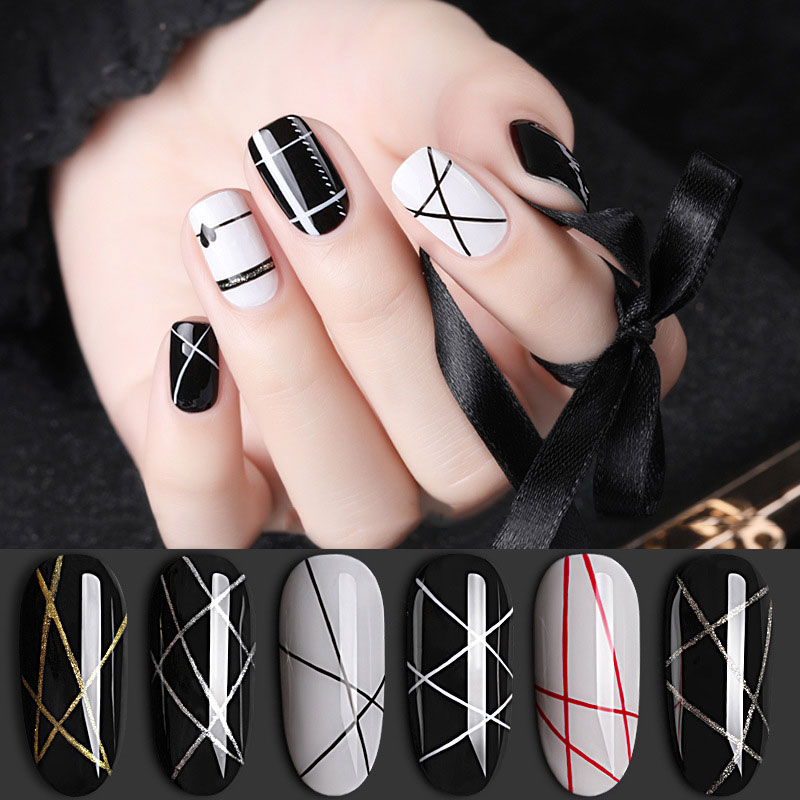 12 warna melukis pola gel kuku untuk garis