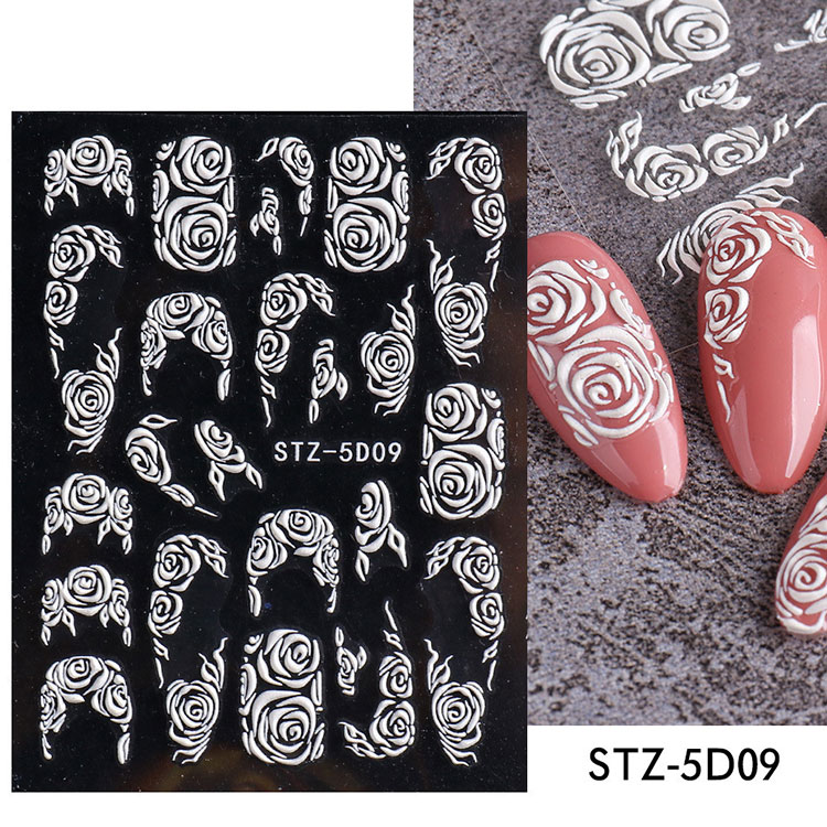 Stiker Seni Kuku Putih 5d