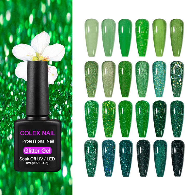 Polandia Gel Glitter Hijau 8ml