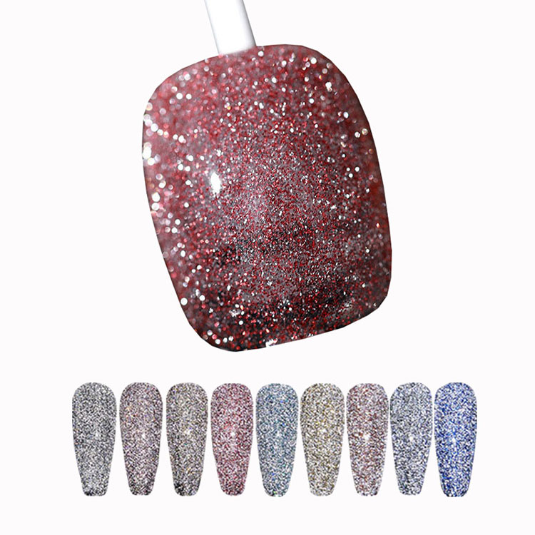 Diamond Rainbow Disco Gel Nail Cats