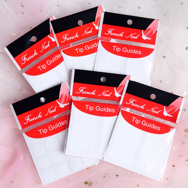 Stiker kuku Prancis Eropa ujung stiker seni kuku palsu putih