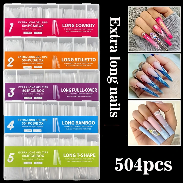 Tip Gel Long Extra Long - 504pcs