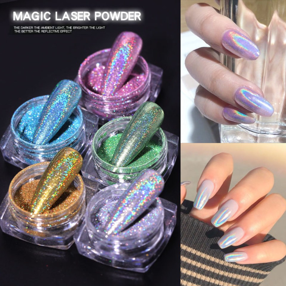 Bubuk Glitter Pelangi Laser