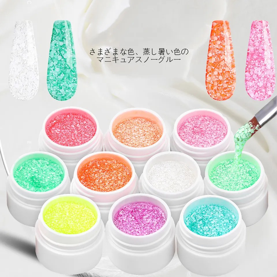 Snowflakes Payet Glitter Snow Nail Gels