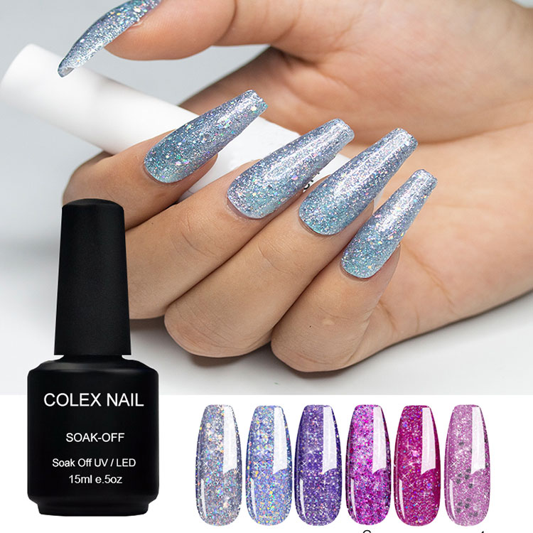 Polandia gel glitter perak putih berkilau berkilau